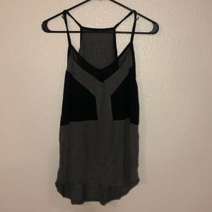 Grey with black color block Tank top